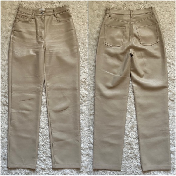 Aritzia Wilfred Pants The Melina Pant High-Waisted Vegan Leather 2 - Picture 3 of 10